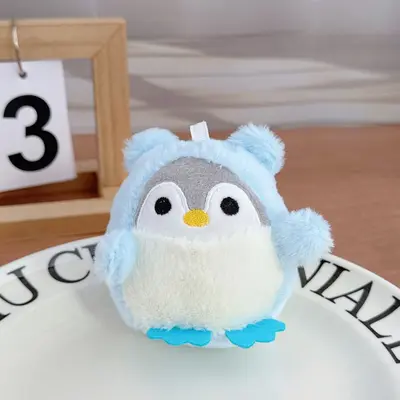 Karikatür Sevimli Çapraz giyinme Penguen Bebek Douyin Aynı Stil Giydirme Küçük Penguen doldurulmuş Oyuncak Kolye Bebek 8 CM - 8