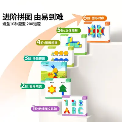 Tangram Magnetic Puzzle with Magnetic Blocks for Ages 3-6 - 3