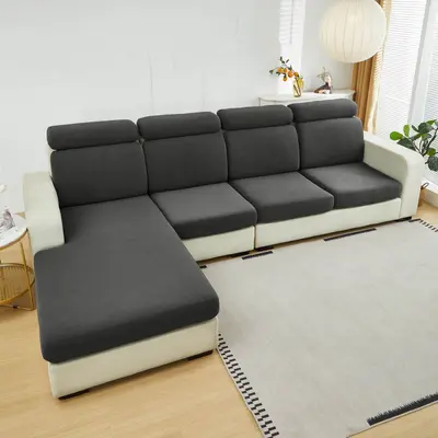 Amazon Milch Seide gebürstete TPU-beschichtete wasserdichte Sofakissen-Bezug elastische Komplett-Sofabezug 180gsm - 6