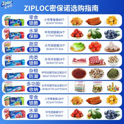 Ziploc Food Bag, Thick Double-Zip Seal, Medium