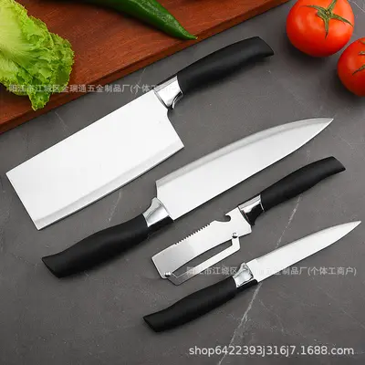 New Foreign Trade Stainless Steel Knife Set Vegetable Knife Peeler Fruit Knife Combination Set with Suction Card Gift Knife Set