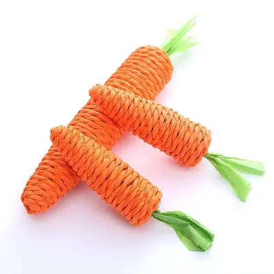 Cute Carrot Bell Cat Teaser Wand for Kittens, Chew and Scratch Resistant