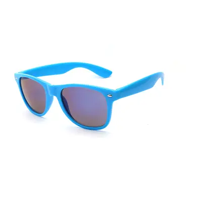 Monochrome Stud Sunglasses with Printed Logo, Blue Mirror Lens - 8