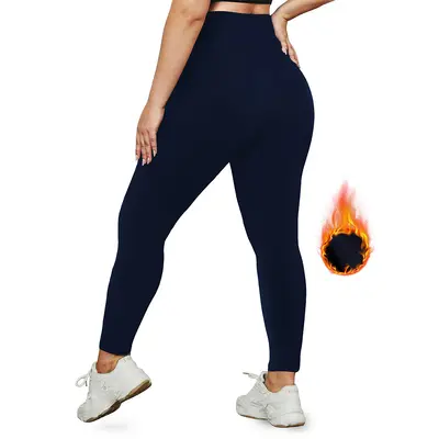 Fleece-Lined Plus Size Winter Yoga Pants, High Waist, Sizes 1XL-5XL - 8