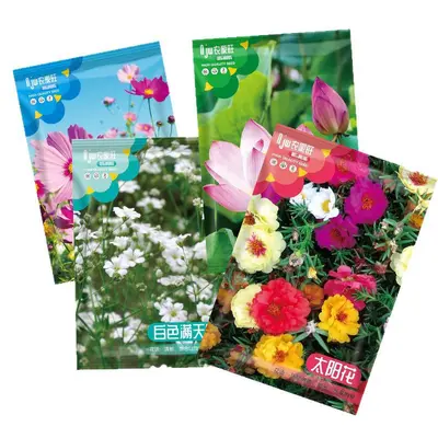 Karışık çiçek tohumu seti, 9 çeşit (kozmos, ayçiçeği, lotus ve diğerleri)