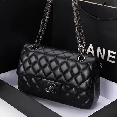 Genuine Leather CF Chain Small Single Shoulder Crossbody Bag for Women - 10