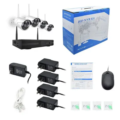 Güçlü 4 yönlü kablosuz güvenlik kamera seti Kablosuz Kamera CCTV Sistem Kiti