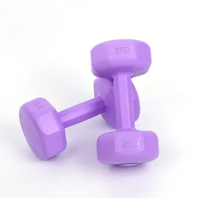 Kadınlar için küçük dambıllar, evde kullanım için fitness ekipmanları, çocuklar için kauçuk kaplı dambıllar, erkekler için kol kası geliştirme kettlebell'leri, yoga dambılları, bir çift set. - 11