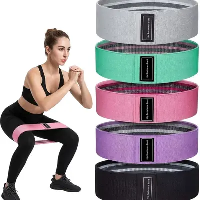 Wide Knitted Elastic Resistance Loop Bands for Fitness and Squat Training - 1