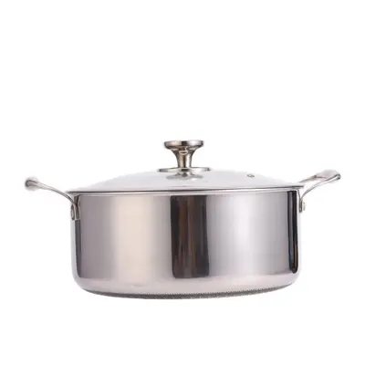 304 Stainless Steel Soup Pot Thick Base Induction Compatible - 6