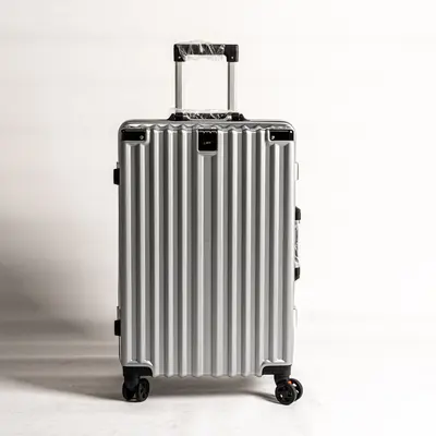 Koffertasche mit Rädern, moderner Aluminiumrahmen-Koffer, universal rollbar, 24 Zoll, für Studentinnen, 26 Zoll, strapazierfähig, trendy, Zahlenschloss, Ledertasche - 9