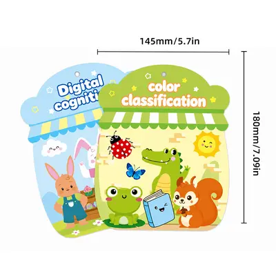 Early Education Number and Color Sticker Book, Quiet Book, Children's Craft Kit - 3