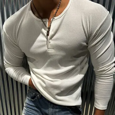 Men's Slim Fit Long Sleeve Quick-Dry Breathable Running Shirt