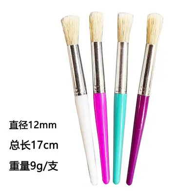 10-piece pig bristle brush set with plastic handles for art and drawing - 10