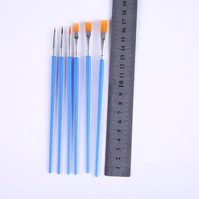 Plastik çubuk dijital yağlı boya fırçası uçlu kancalı çizgi kalemi düz başlı naylon fırça fırça vinil bebek sıva boya kalemi