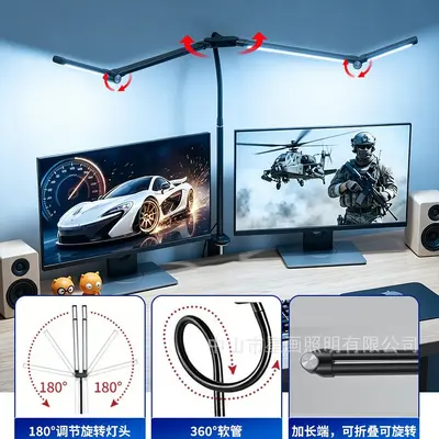 LED Göz Koruyucu Masa Lambası, Katlanabilir Klipsli Ofis Okuma Lambası