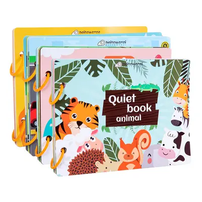 Wiederverwendbares Stickerbuch Lesen lernen Klettsticker-Buch für Kinder - 5