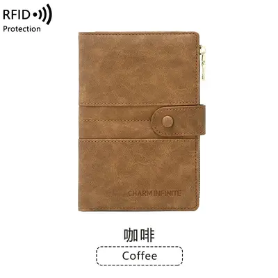 Cross-border New Anti-theft RFID Passport Holder Zipper Buckle Passport Cover Document Holder Multifunctional Travel Passport Bag - 11