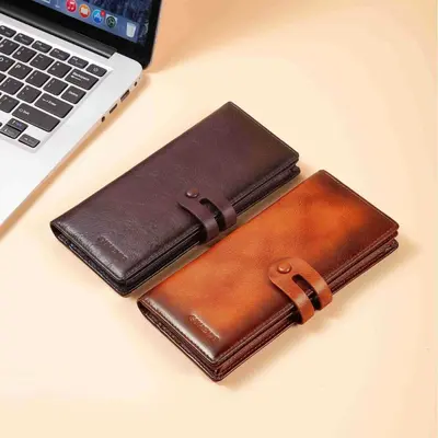 Men's Long Bifold Wallet with Multiple Card Slots, Light Luxury Business Style - 4