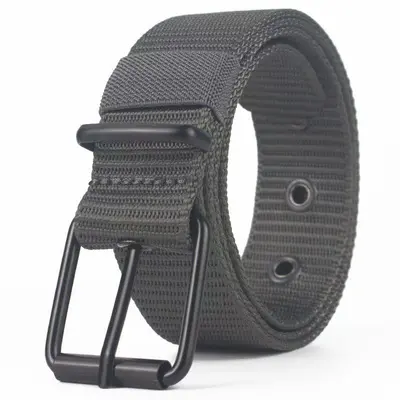 Yeni çok delikli kanvas kemer erkek pin tokalı kemer gençlik öğrenci çok yönlü denim askeri eğitim genişletilmiş naylon kemer - 9
