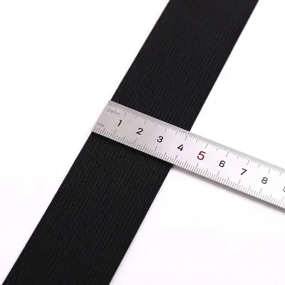 Liufeng Black and White Crochet Elastic Band for Cuffs and Waistbands - 5