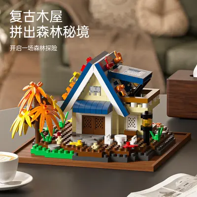 Forest Treehouse Architecture Model Set, Micro Building Blocks