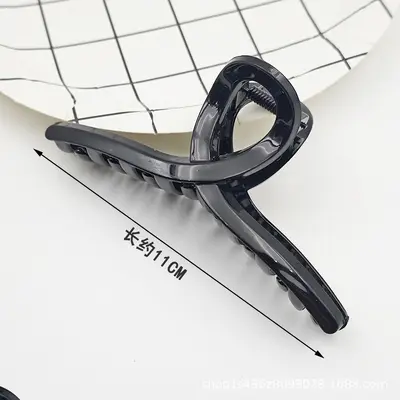 Große Haarspange Schwarz Krallenklemme PC Handwerk DIY Haarnadel Einfach vielseitig Hinterkopf-Haarspange Hai-Clip Großhandel - 8