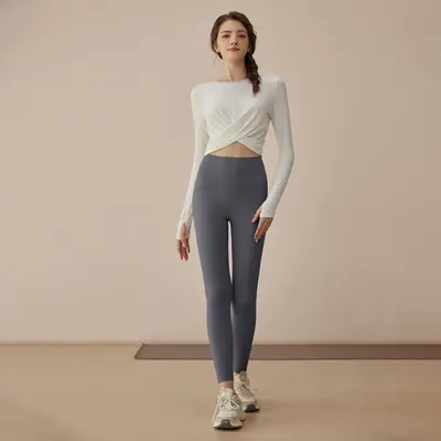 Women's Yoga Wear Set, for Pilates and Fitness, Spring-Autumn - 11