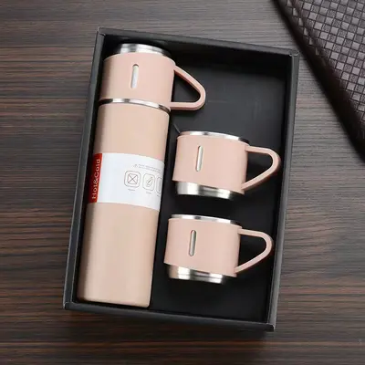 Thermosbecher-Geschenkset 304 Edelstahl mit 3 Deckeln - 3