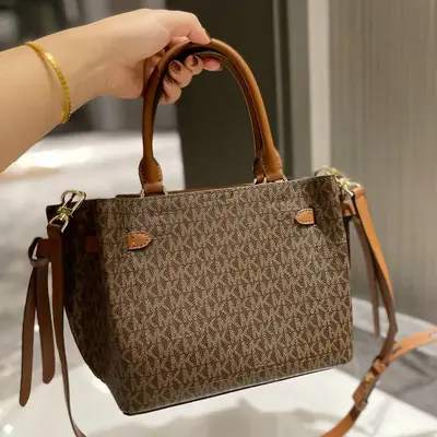 M Leather Shoulder Bag Multicolor Print Women's Crossbody Bag - 6