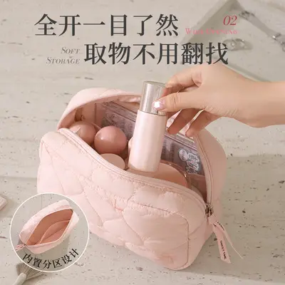 Portable makeup bag with butterfly bow design