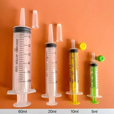 Tek kullanımlık veteriner plastik şırınga, iğnesiz, 1 ml, 2 ml, 5 ml, 10 ml, 20 ml