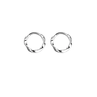 S999 Sterling Silver Möbius Hoop Earrings, Summer Collection - 5
