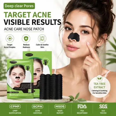 Bamboo Charcoal Blackhead Removal Nose Strips, Peel-Off T-Zone - 1