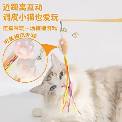 Cactus Cat Teaser Wand with Claw and Bell - 3