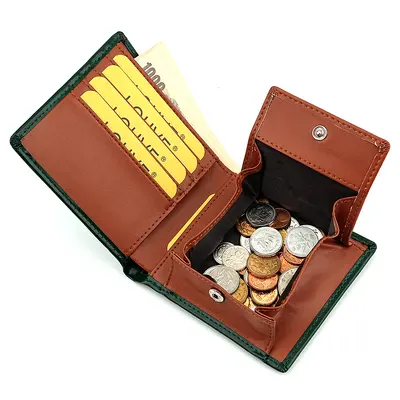 Men's Genuine Leather Bi-Fold Short Wallet, BOX Type - 6