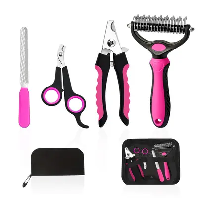 Cat and Dog Grooming Set with Nail Clipper, Comb and File - 11