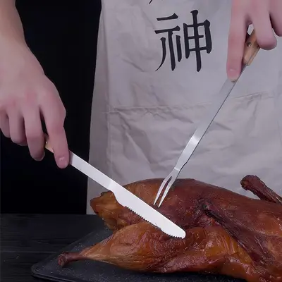 Paslanmaz çelik kuzu bıçak ve çatal seti, barbekü
