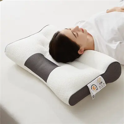 4D Contour Pillow Core, Washable Knitted Cotton, Cervical Support, Single and Double - 3