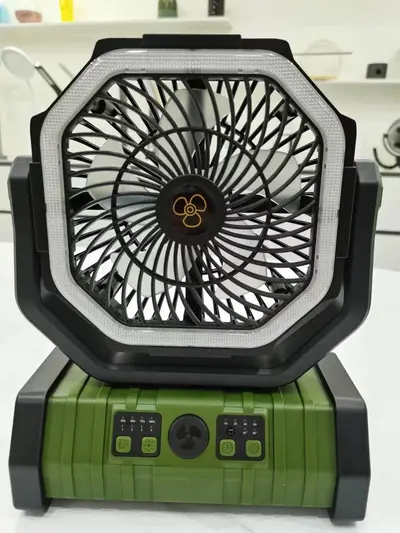 Portable Tent Fan with LED Night Light, Remote Control, 20000 mAh Capacity - 13
