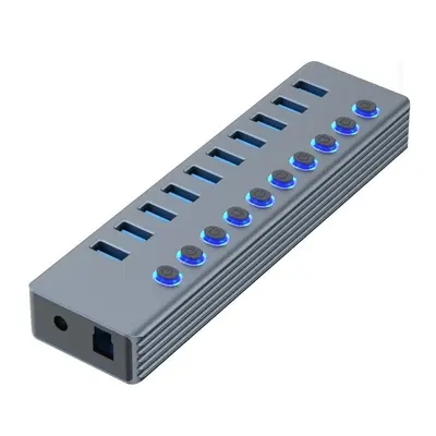 USB 3.0 Hub, 10 Ports, Independent Switches and Indicator Lights