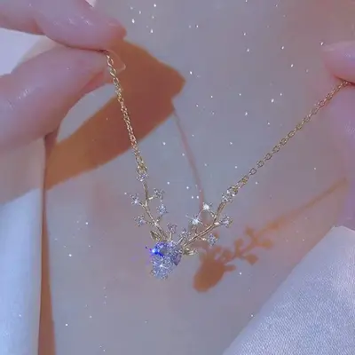 一鹿有你项链女ins锁骨链网红简约个性高级感颈链新款