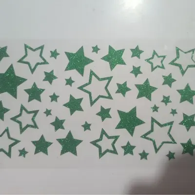 Gold Glitter Powder Five-Pointed Star Phone Stickers for Children, Waterproof - 12