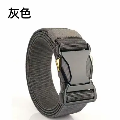 对插扣弹力皮带男自动扣时尚百搭潮流男士腰带户外尼龙帆布裤腰带 - 9