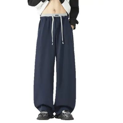 Men's Women's Heavyweight Color-Block Straight-Leg Sweatpants, Purple