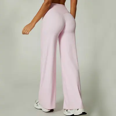 Yogahose mit hohem Bund, Po-Lifting und weitem Bein für Damen - 9