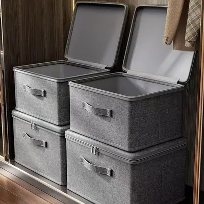 Clothing storage box with lid zipper waterproof - 3