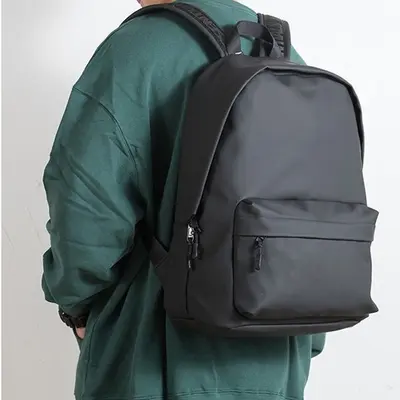 Leather material, waterproof backpack, premium niche design backpack, unisex college-style school bag, water-resistant. - 3