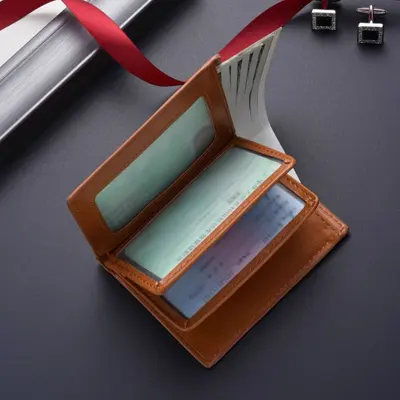 Soft leather slim men's wallet, RFID-blocking, multi-card slots - 4