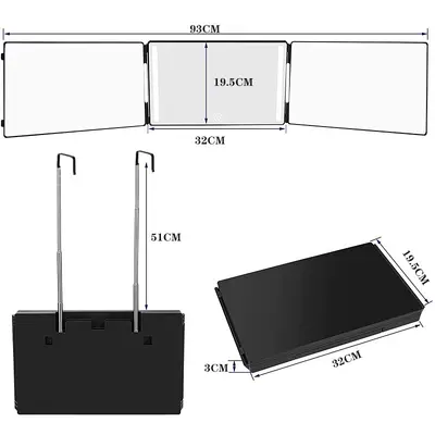 Foldable Telescopic Three-Sided Barber Rear-View Mirror for Self Haircut - 5